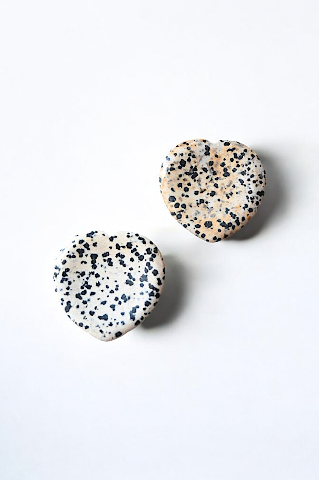 Dalmatian Jasper Heart Worry Stone