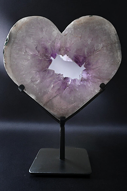 Amethyst Geode Heart on Stand