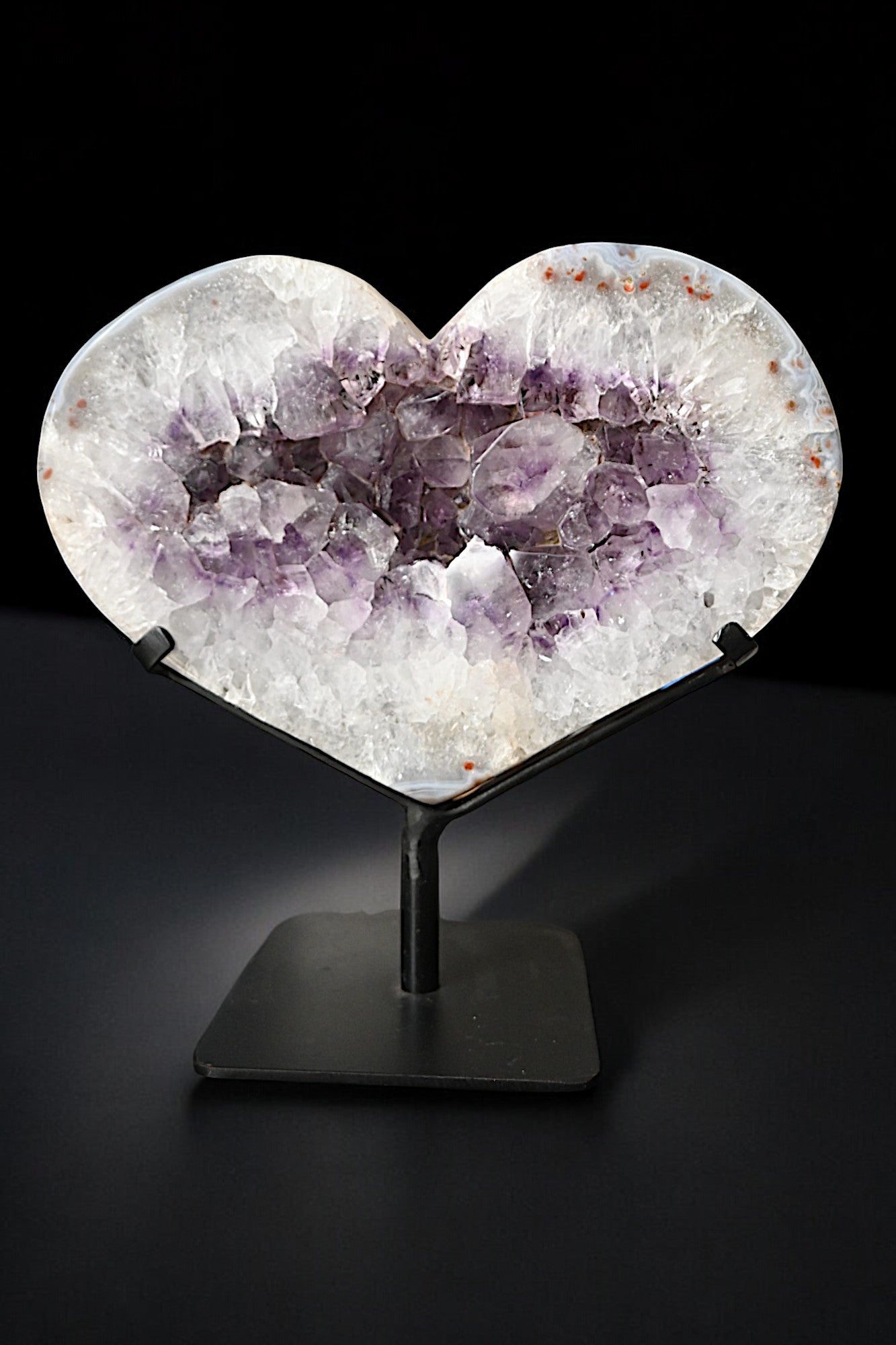 Amethyst Geode Heart on Stand