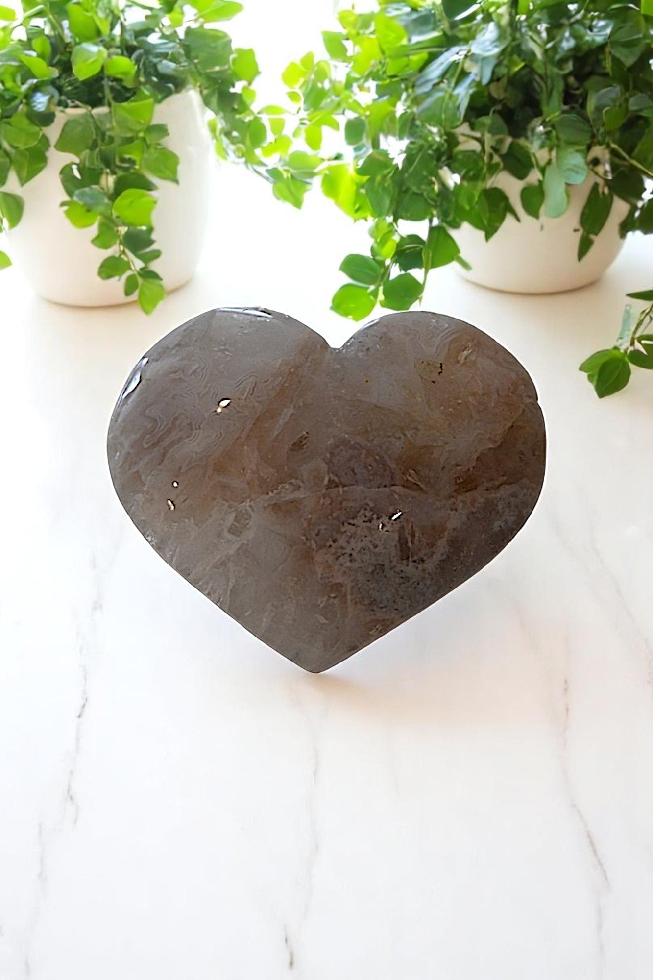 Cherry Blossom Agate Heart