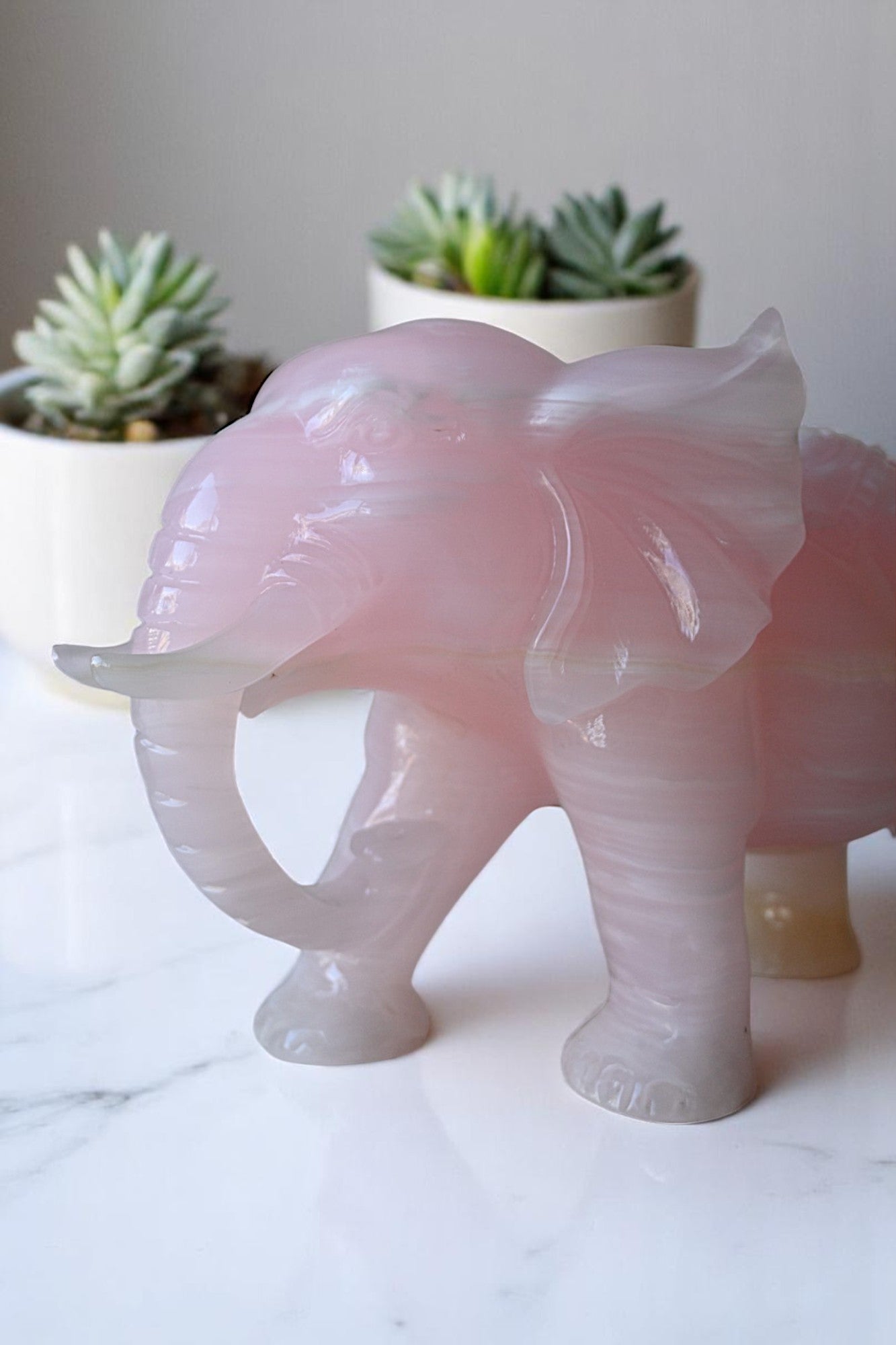 Mangano Calcite Elephant Collectors Carving