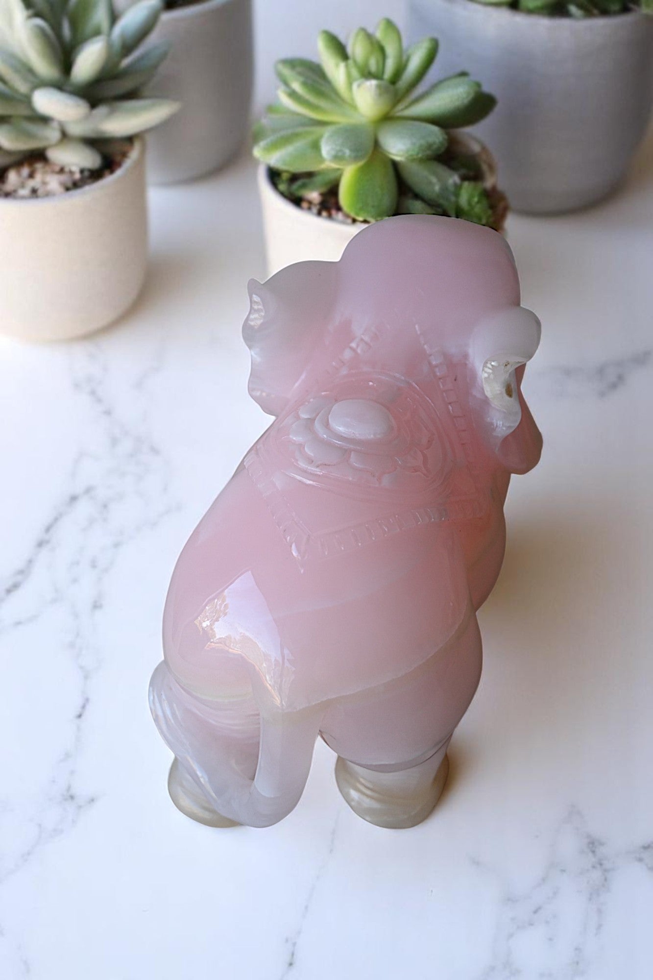 Mangano Calcite Elephant Collectors Carving
