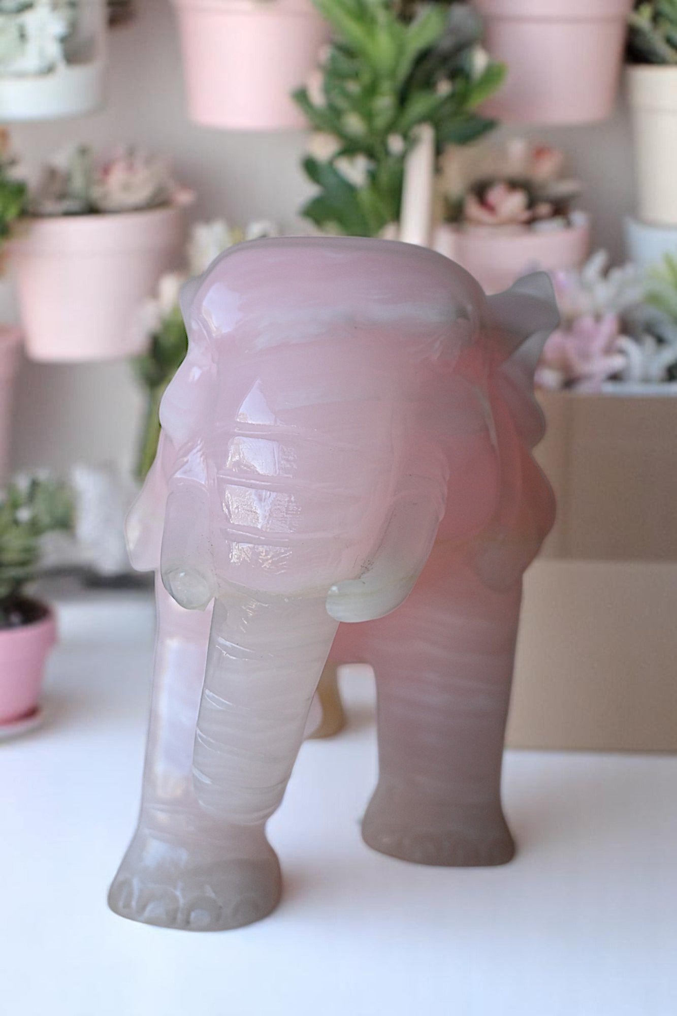 Mangano Calcite Elephant Collectors Carving
