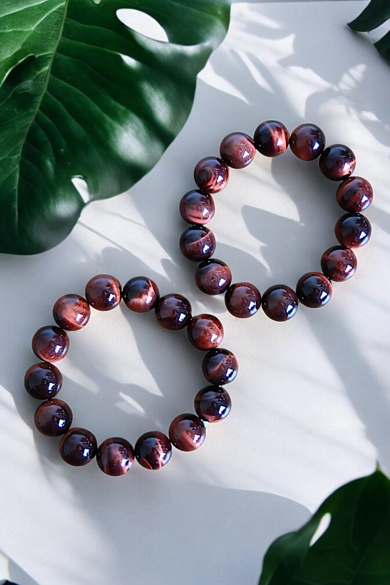 Red Tiger Eye Bead Bracelet | 16mm