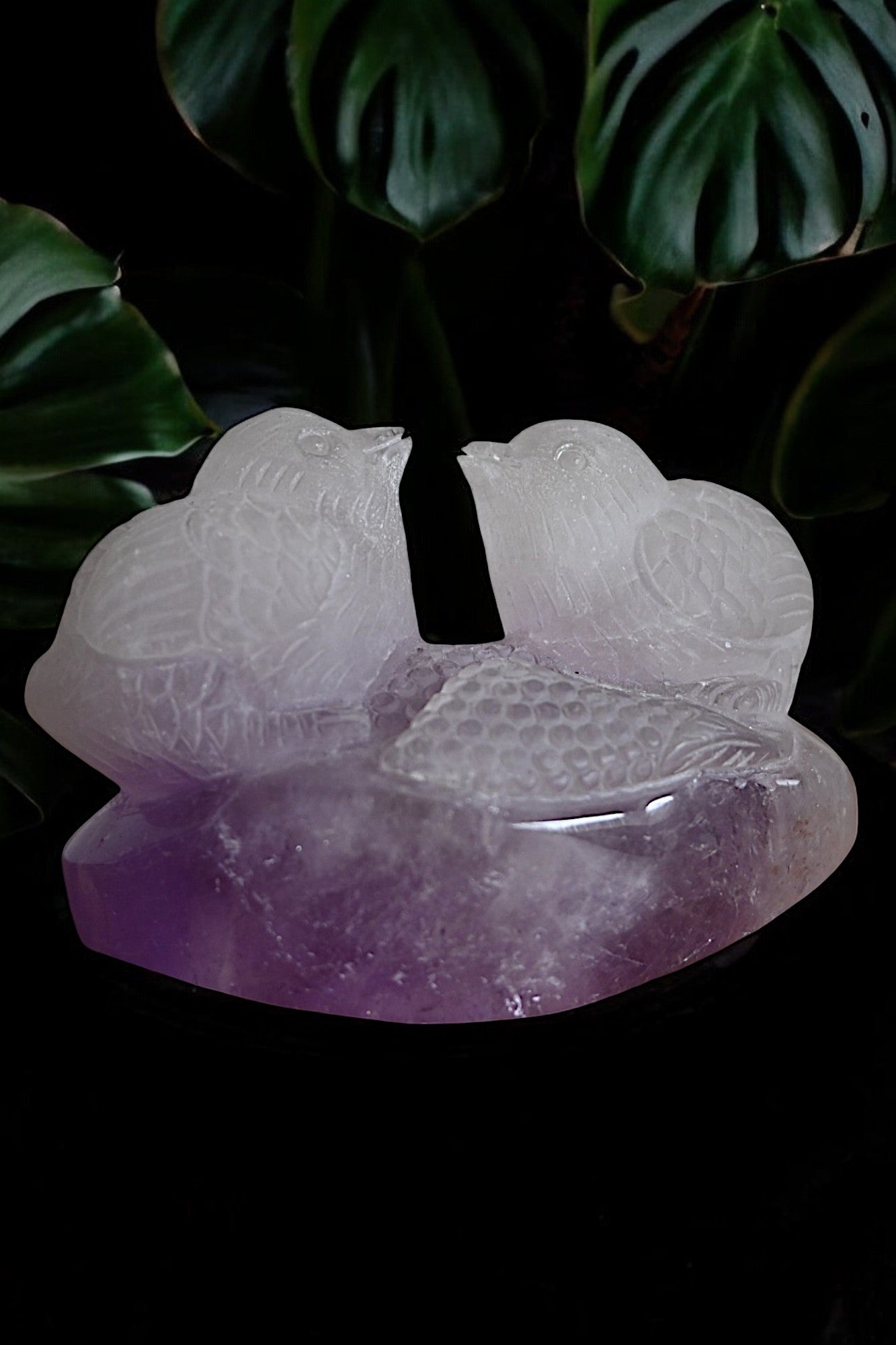 Amethyst & Quartz Bird Pair