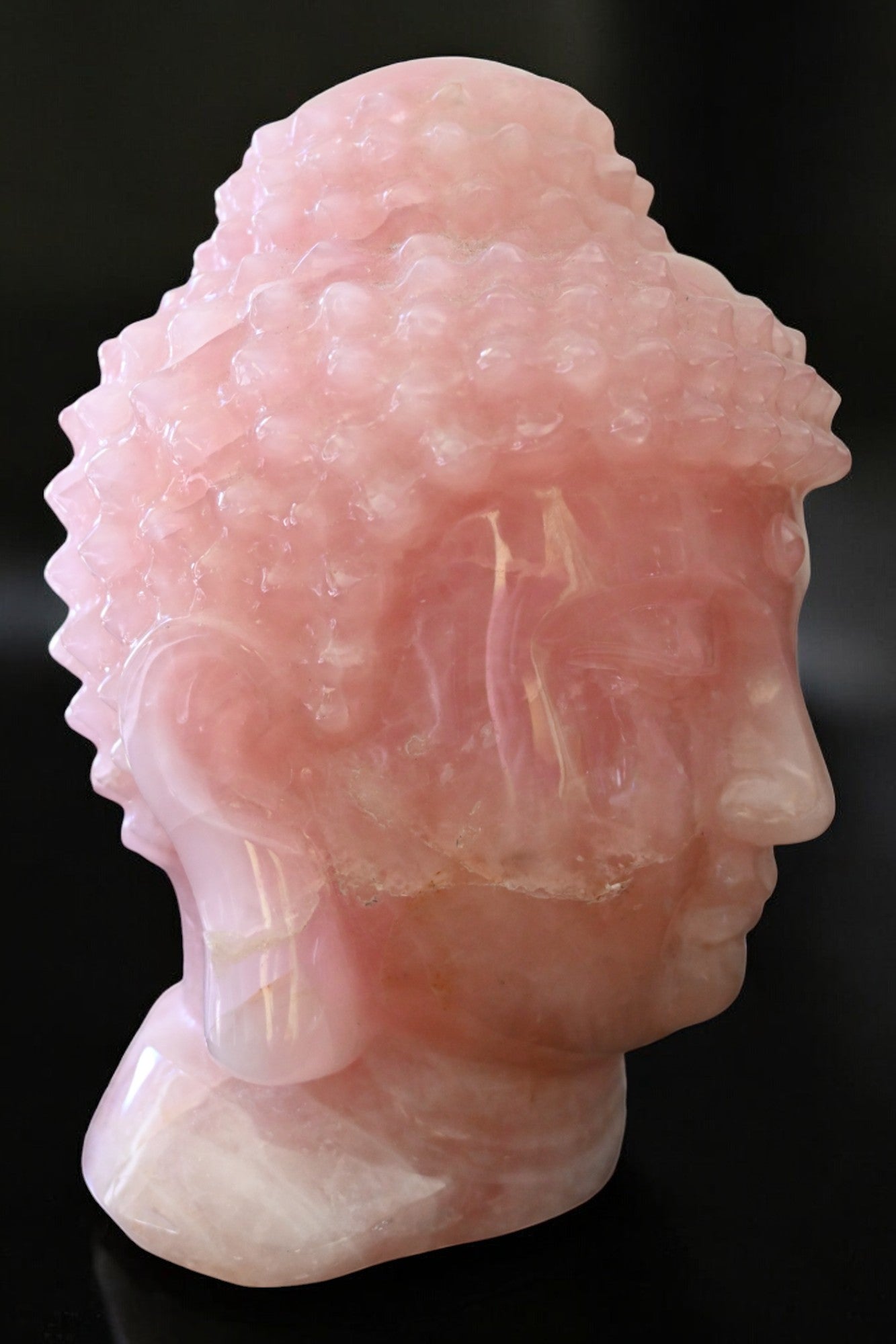 Rose Quartz Buddha Head Collectors Piece