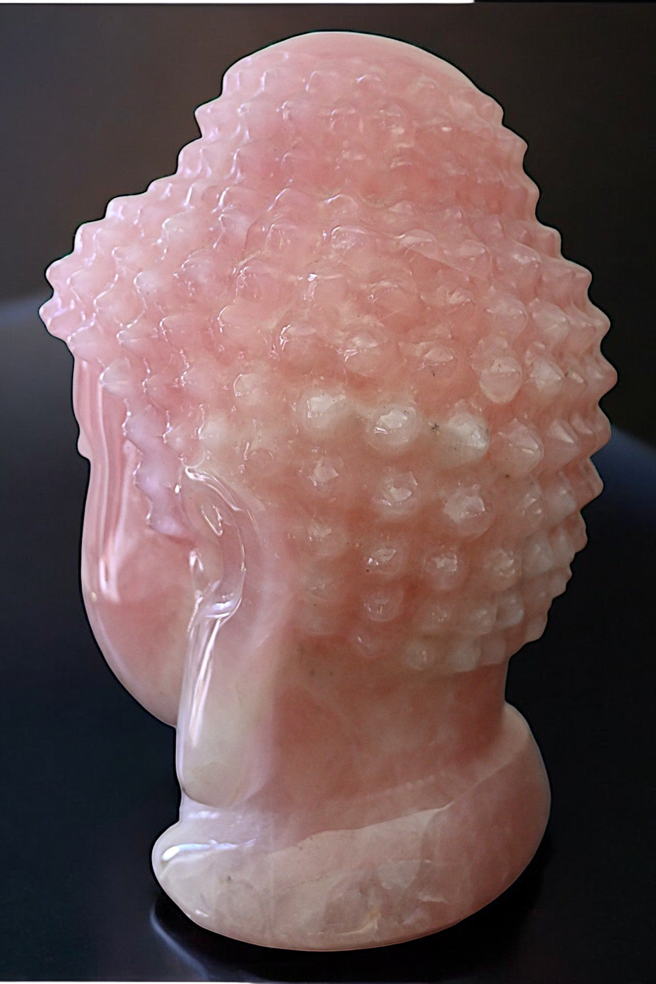 Rose Quartz Buddha Head Collectors Piece