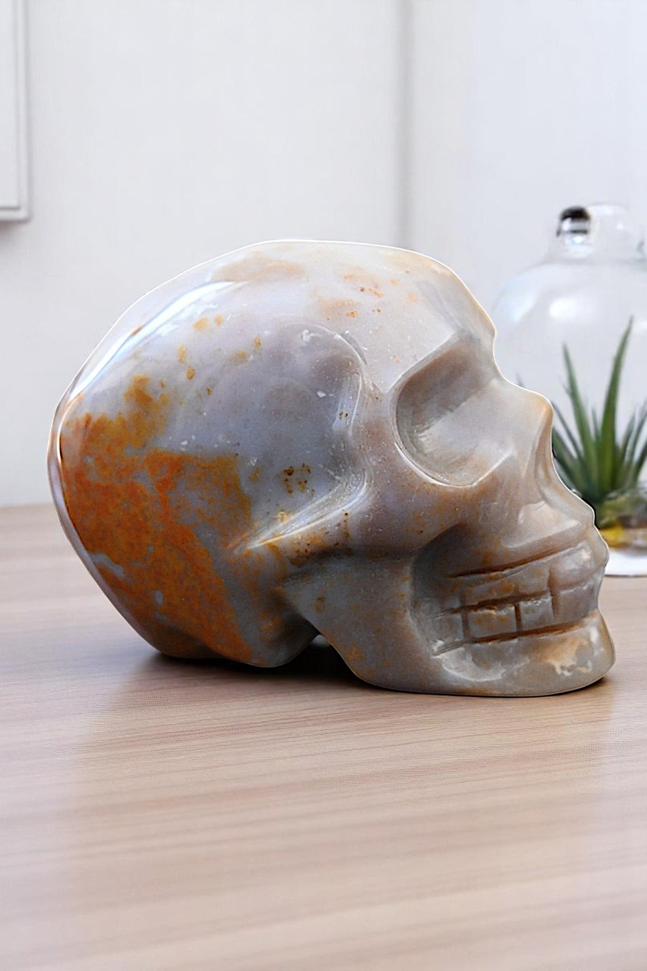 Cherry Blossom Agate Skull